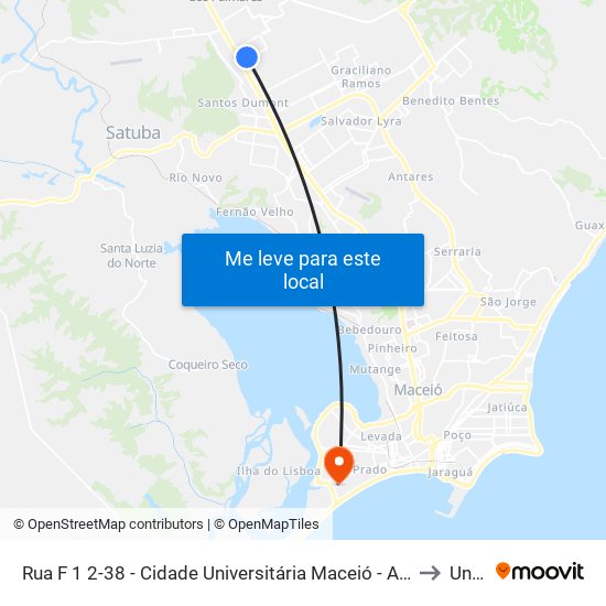 Rua F 1 2-38 - Cidade Universitária Maceió - Al República Federativa Do Brasil to Uncisal map
