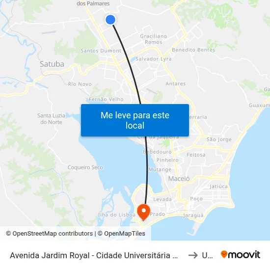 Avenida Jardim Royal - Cidade Universitária Maceió - Al República Federativa Do Brasil to Uncisal map
