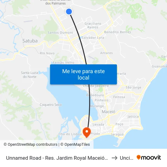 Unnamed Road - Res. Jardim Royal Maceió - Al Brasil to Uncisal map