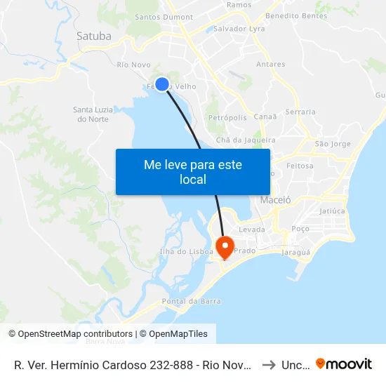 R. Ver. Hermínio Cardoso 232-888 - Rio Novo Maceió - Al Brasil to Uncisal map