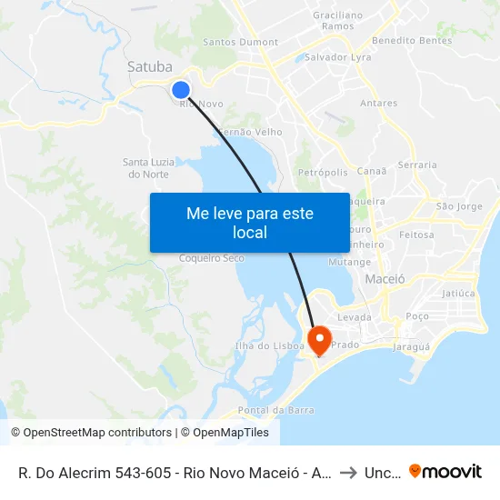 R. Do Alecrim 543-605 - Rio Novo Maceió - Al 57070-500 Brasil to Uncisal map