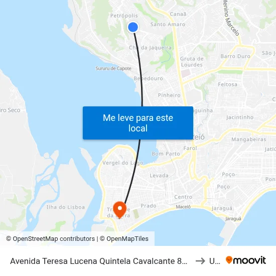 Avenida Teresa Lucena Quintela Cavalcante 832-894 - Petrópolis Maceió - Al República Federativa Do Brasil to Uncisal map