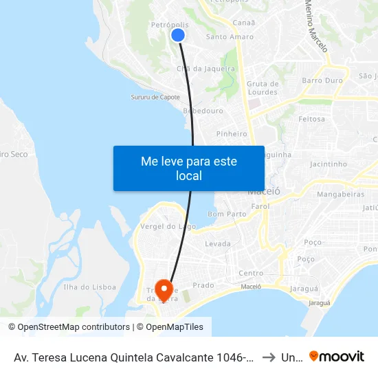 Av. Teresa Lucena Quintela Cavalcante 1046-1084 - Petrópolis Maceió - Al Brasil to Uncisal map