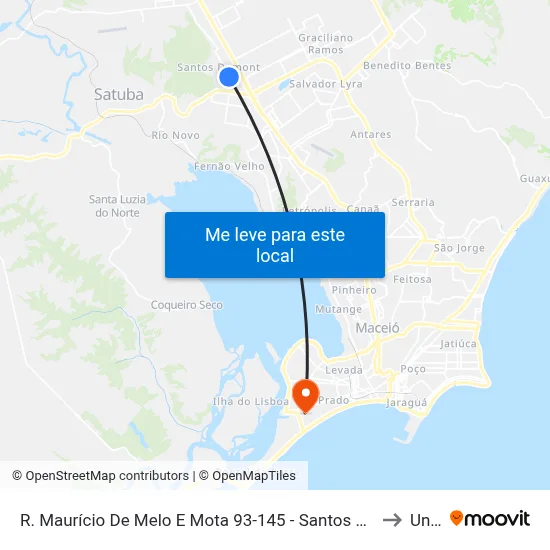 R. Maurício De Melo E Mota 93-145 - Santos Dumont Maceió - Al 57075-655 Brasil to Uncisal map