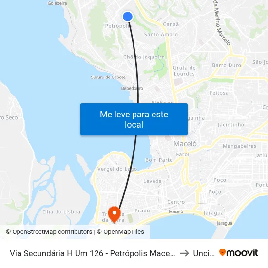 Via Secundária H Um 126 - Petrópolis Maceió - Al Brasil to Uncisal map