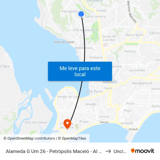 Alameda G Um 26 - Petrópolis Maceió - Al Brasil to Uncisal map