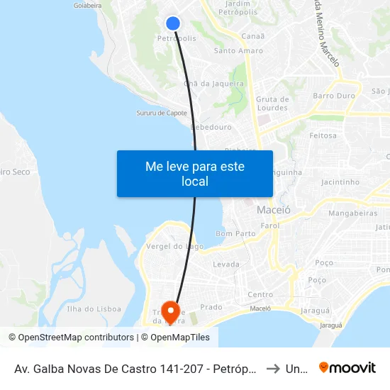 Av. Galba Novas De Castro 141-207 - Petrópolis Maceió - Al Brasil to Uncisal map