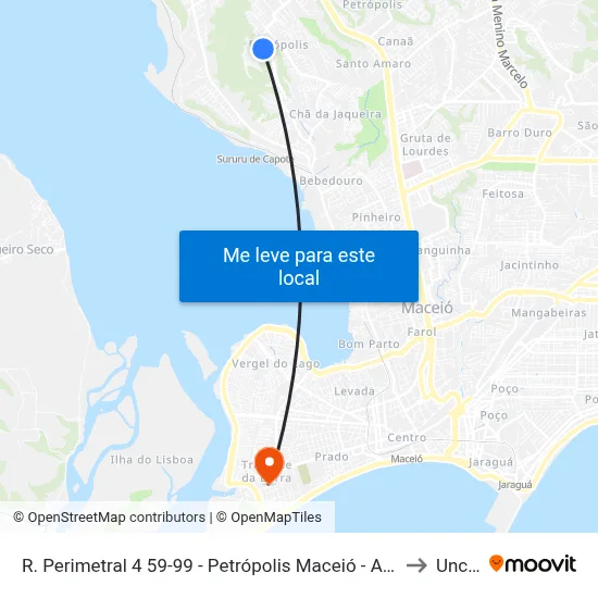 R. Perimetral 4 59-99 - Petrópolis Maceió - Al 57062-642 Brasil to Uncisal map