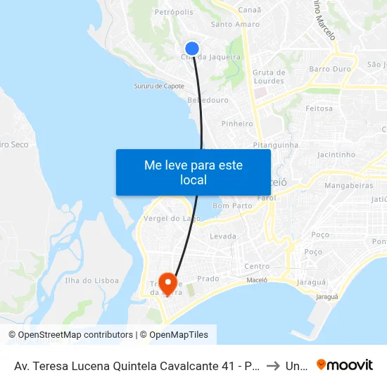 Av. Teresa Lucena Quintela Cavalcante 41 - Petrópolis Maceió - Al Brasil to Uncisal map