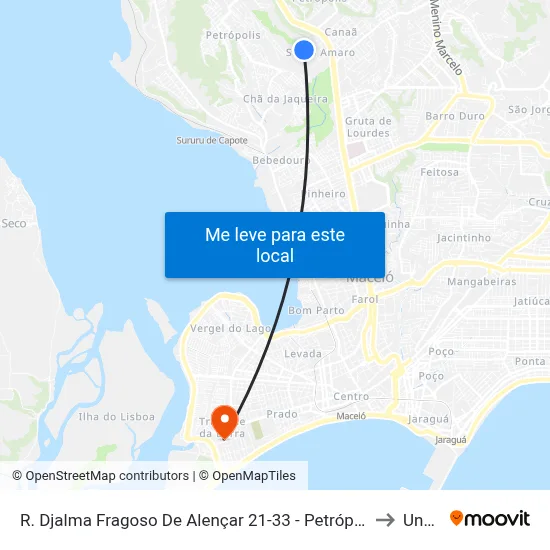R. Djalma Fragoso De Alençar 21-33 - Petrópolis Maceió - Al Brasil to Uncisal map