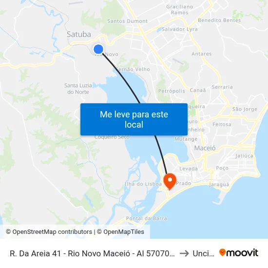 R. Da Areia 41 - Rio Novo Maceió - Al 57070-520 Brasil to Uncisal map