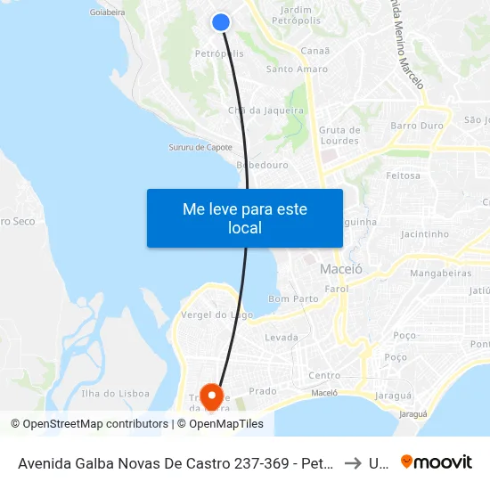 Avenida Galba Novas De Castro 237-369 - Petrópolis Maceió - Al República Federativa Do Brasil to Uncisal map
