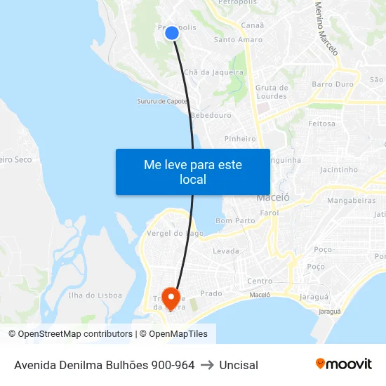 Avenida Denilma Bulhões 900-964 to Uncisal map