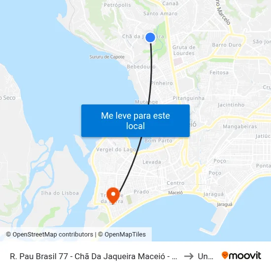R. Pau Brasil 77 - Chã Da Jaqueira Maceió - Al 57018-542 Brasil to Uncisal map