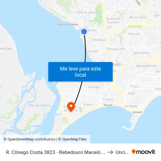 R. Cônego Costa 3823 - Bebedouro Maceió - Al Brasil to Uncisal map