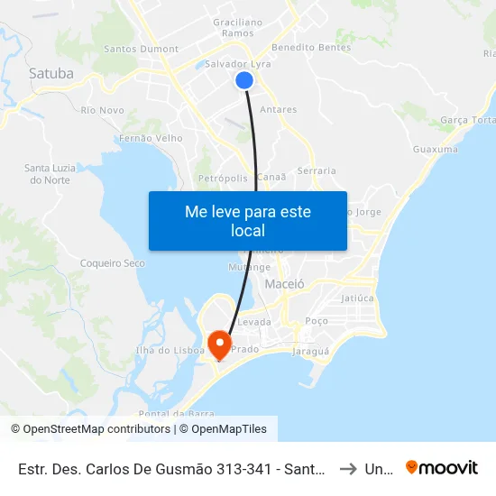 Estr. Des. Carlos De Gusmão 313-341 - Santa Lúcia Maceió - Al Brazil to Uncisal map