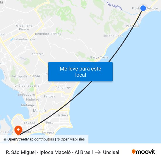 R. São Miguel - Ipioca Maceió - Al Brasil to Uncisal map