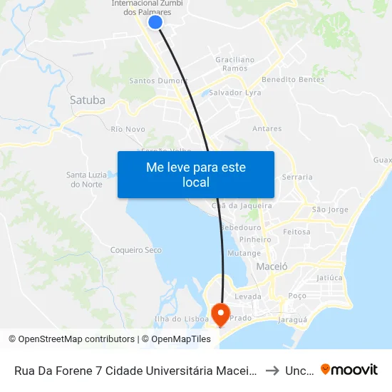 Rua Da Forene 7 Cidade Universitária Maceió - Alagoas Brasil to Uncisal map