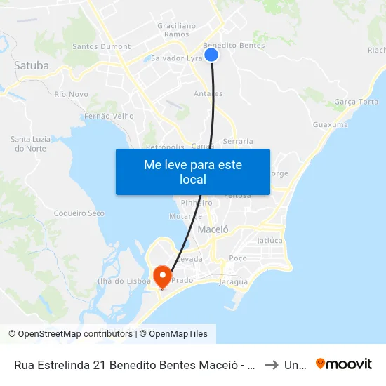 Rua Estrelinda 21 Benedito Bentes Maceió - Alagoas 57085-811 Brasil to Uncisal map