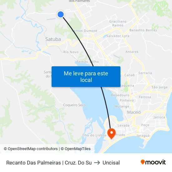 Recanto Das Palmeiras | Cruz. Do Su to Uncisal map
