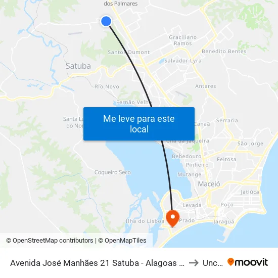 Avenida José Manhães 21 Satuba - Alagoas 57120-000 Brasil to Uncisal map