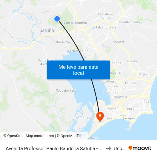 Avenida Professor Paulo Bandeira Satuba - Alagoas Brasil to Uncisal map