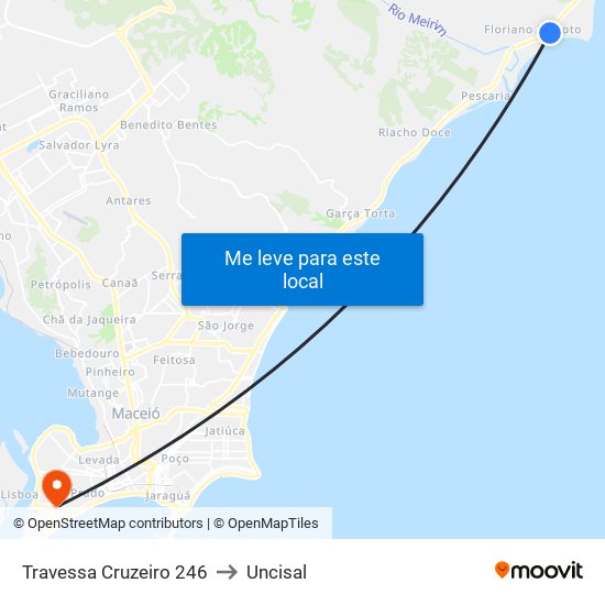 Travessa Cruzeiro 246 to Uncisal map