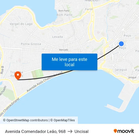 Avenida Comendador Leão, 968 to Uncisal map