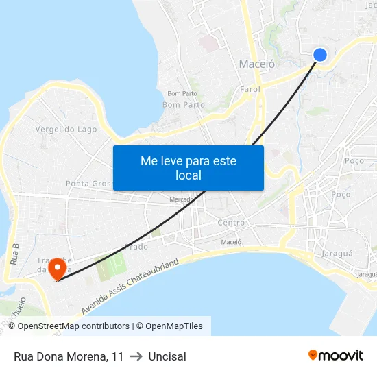 Rua Dona Morena, 11 to Uncisal map