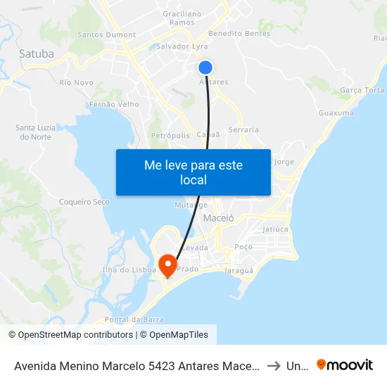 Avenida Menino Marcelo 5423 Antares Maceió - Alagoas 57083-000 Brasil to Uncisal map