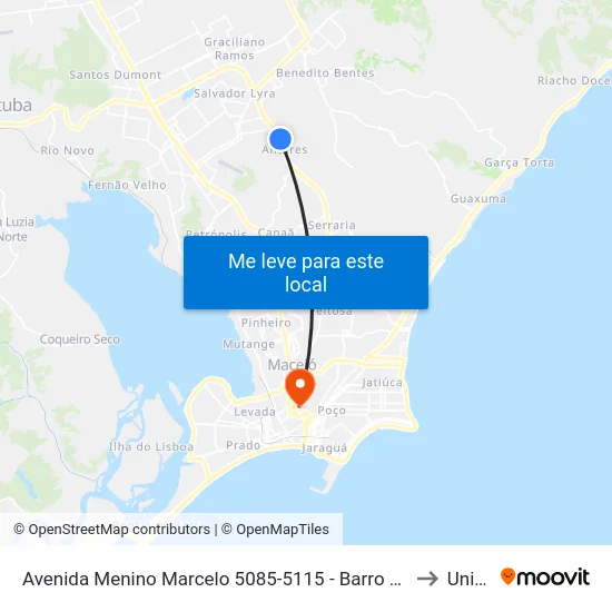 Avenida Menino Marcelo 5085-5115 - Barro Duro Maceió - Al Brasil to Unimed map