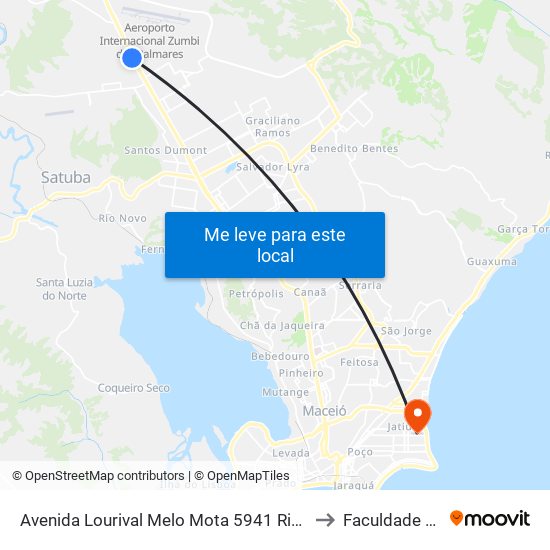 Avenida Lourival Melo Mota 5941 Rio Largo - Alagoas 57100-000 Brasil to Faculdade Estácio De Sá map