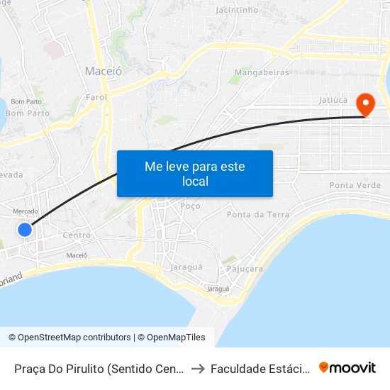 Praça Do Pirulito (Sentido Centro/Praias) to Faculdade Estácio De Sá map