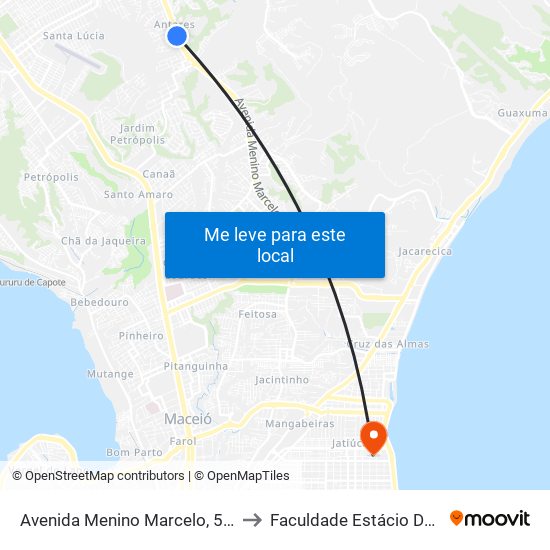 Avenida Menino Marcelo, 5148 to Faculdade Estácio De Sá map