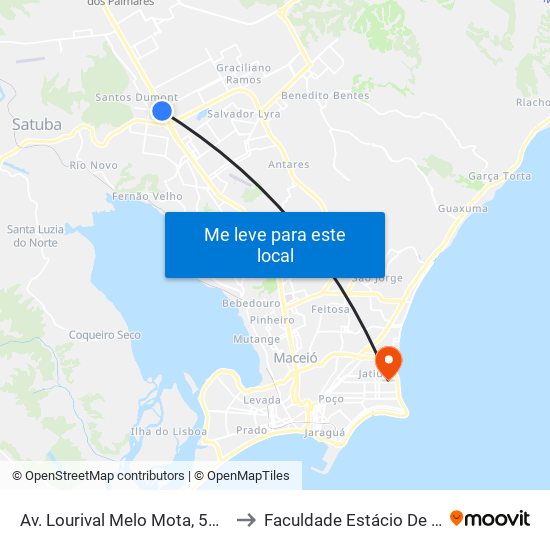 Av. Lourival Melo Mota, 5139 to Faculdade Estácio De Sá map