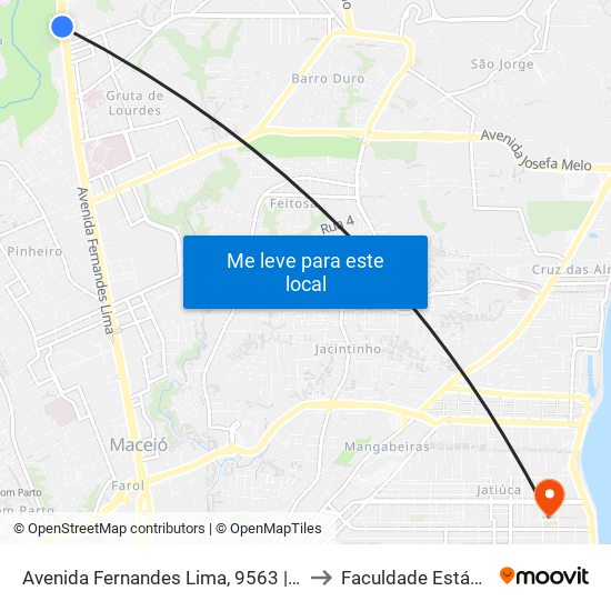 Avenida Fernandes Lima, 9563 | Walmart Farol to Faculdade Estácio De Sá map