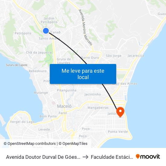 Avenida Doutor Durval De Góes Monteiro, 2 to Faculdade Estácio De Sá map