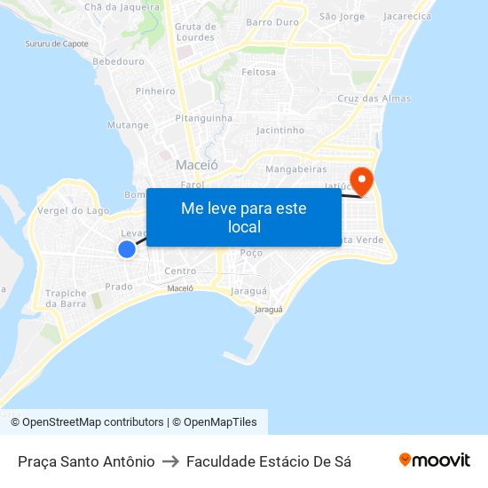 Praça Santo Antônio to Faculdade Estácio De Sá map