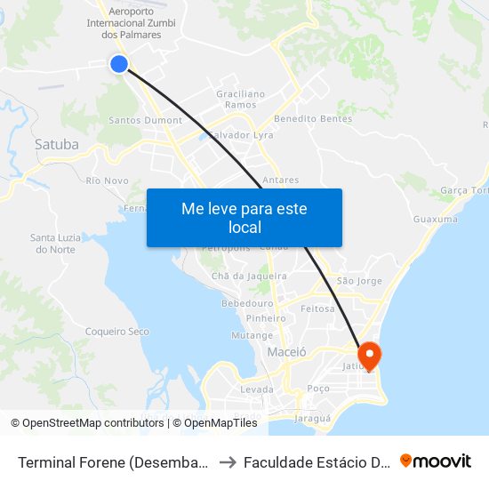 Terminal Forene (Desembarque) to Faculdade Estácio De Sá map