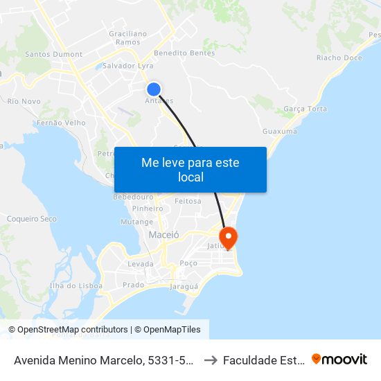 Avenida Menino Marcelo, 5331-5471 | Posto Jacutinga to Faculdade Estácio De Sá map