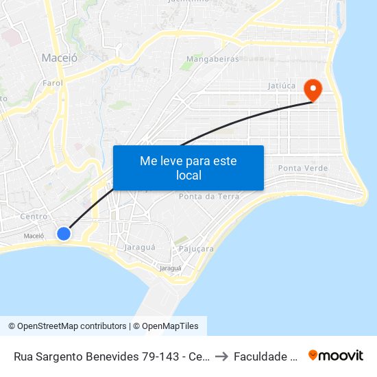 Rua Sargento Benevides 79-143 - Centro Maceió - Al 57020-690 Brasil to Faculdade Estácio De Sá map