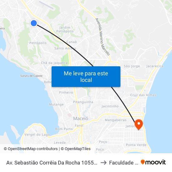 Av. Sebastião Corrêia Da Rocha 1055 - Tabuleiro Do Martins Maceió - Al Brasil to Faculdade Estácio De Sá map