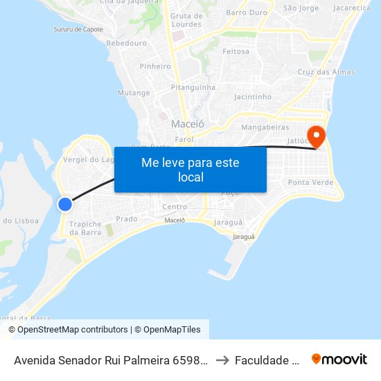 Avenida Senador Rui Palmeira 6598-6628 - Levada Maceió - Al Brasil to Faculdade Estácio De Sá map