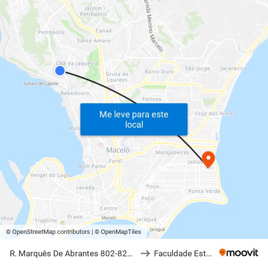 R. Marquês De Abrantes 802-820 Maceió - Al Brasil to Faculdade Estácio De Sá map