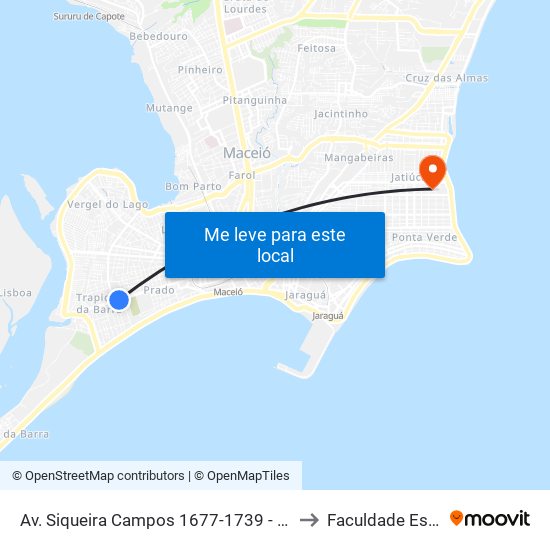 Av. Siqueira Campos 1677-1739 - Prado Maceió - Al Brasil to Faculdade Estácio De Sá map