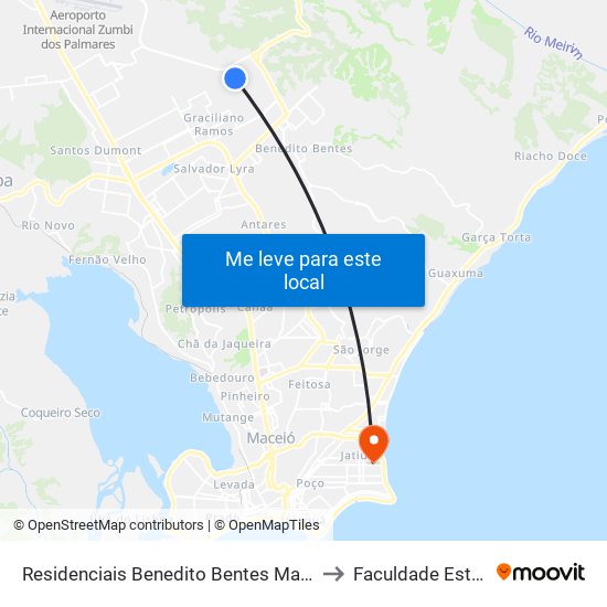 Residenciais Benedito Bentes Maceió - Alagoas Brasil to Faculdade Estácio De Sá map