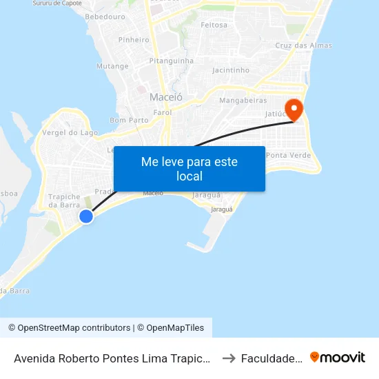 Avenida Roberto Pontes Lima Trapiche Da Barra Maceió - Alagoas 57001 Brasil to Faculdade Estácio De Sá map