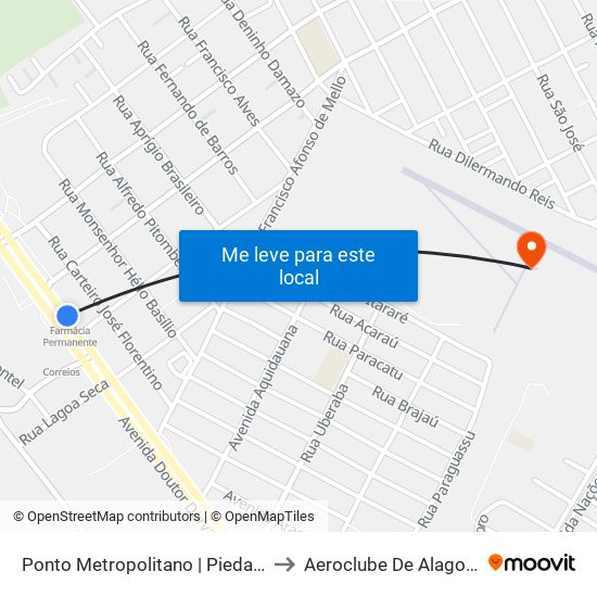 Ponto Metropolitano | Piedade to Aeroclube De Alagoas map