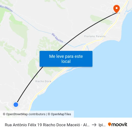 Rua Antônio Félix 19 Riacho Doce Maceió - Alagoas 57039-460 Brasil to Ipioca map