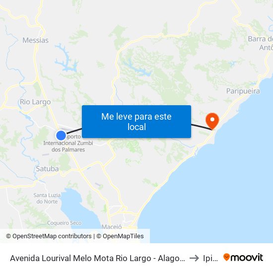 Avenida Lourival Melo Mota Rio Largo - Alagoas 57075-000 Brasil to Ipioca map